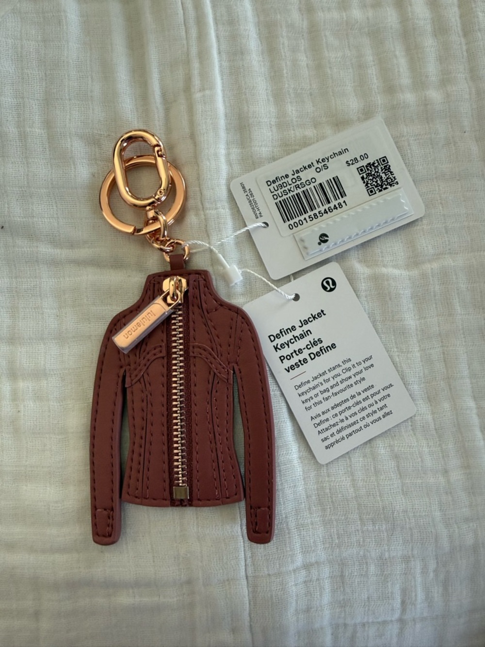 NWT Lululemon Define Jacket Keychain